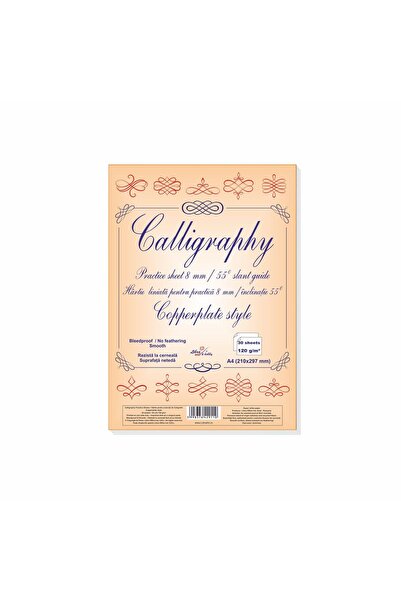 Libra Copperplate 8 mm/55 degree ruled calligraphy paper, set of 30 sheets of...