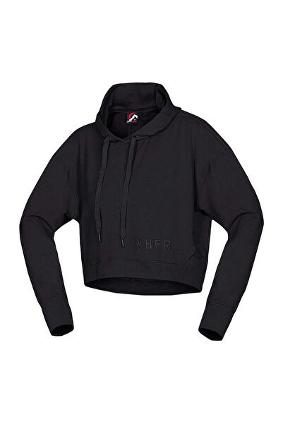 NORTHFINDER Hanorac oversize din bumbac cu gluga dama Ptti black