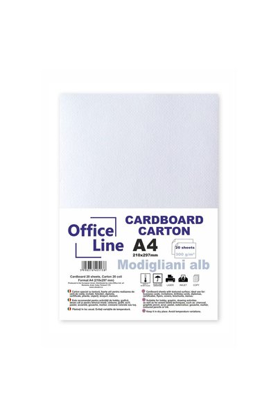 Libra Carton A4 texturat, 300gr Modigliani alb top.20 coli