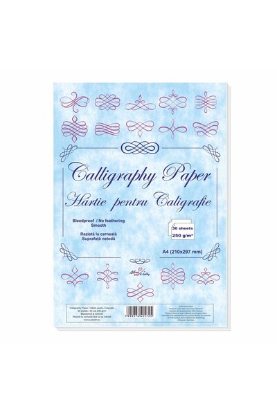 Libra Hartie alba pentru caligrafie, suprafata neteda 30 coli 250g