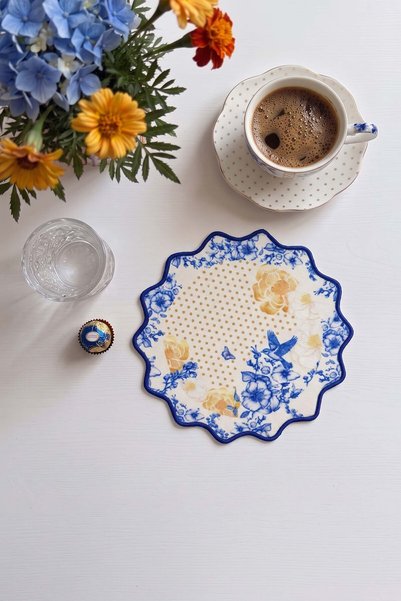 decofav Royal White Συμβατό με λουλούδια και πουλιά με μοτίβο κέντημα ύφασμα ...
