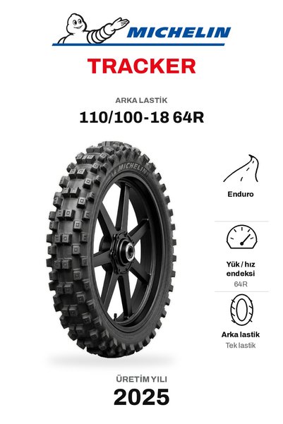 Michelin Tracker 110/100-18 64R Arka Motosiklet Lastiği MT173362 (2025)