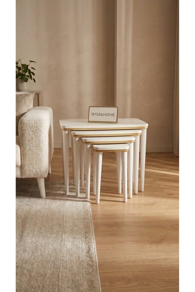 İMSA&HOME Aytaşı Gold LÜX Zigon Sehpa 4'lü