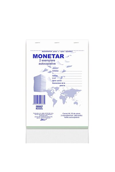 Libra Formular Monetar A6 2 Exemplare 100 de Coli Autocopiant