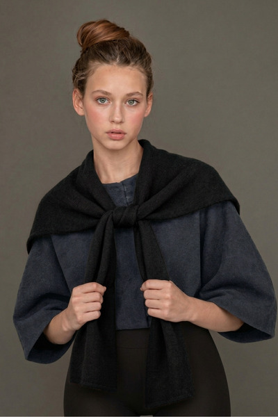 Loov Square Tie Knitwear Scarf - Knitwear Shoulder Scarf Office Daily Fashion Scarf