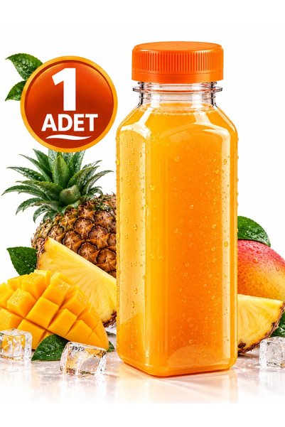 troykar Özer Home 250 ml Sızdırmaz Kapaklı Kare Detoks ve Meyve Suyu Şişe Zem...