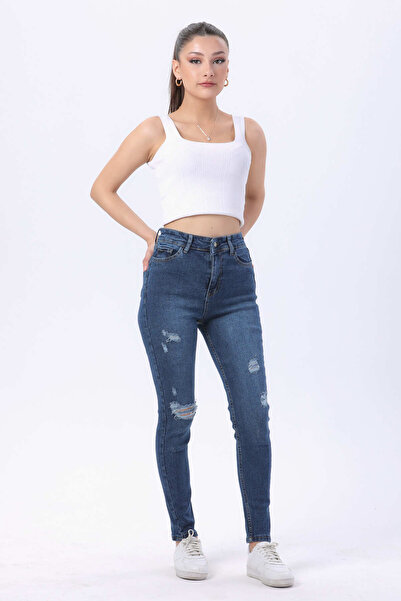 TOFİSA Lycra Skinny Jeans Dark Blue - 23812-Dark-Blue