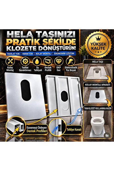 Turkuaz HELA ALATURKA TAŞINI KLOZETE DÖNÜŞTÜRME KOLAY MONTAJ APARATI