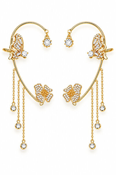 OEM Cercei ear cuff cu fluture, cu efect de lux, o pereche