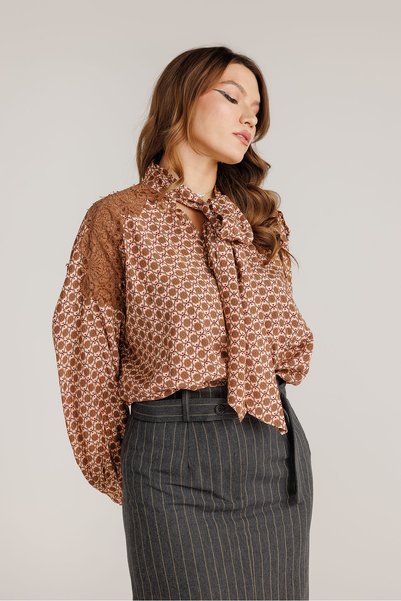Dixie Cămașă elegantă cu imprimeu leopard