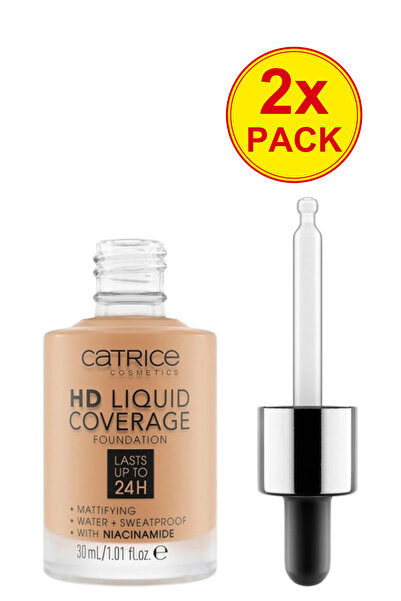 Catrice 2 броя HD течен фон дьо тен, № 046 Камилско бежово, 30мл