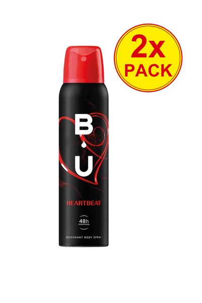 B&U Pachet 2x Deodorant spray BU Heartbeat pentru femei, 150 ml