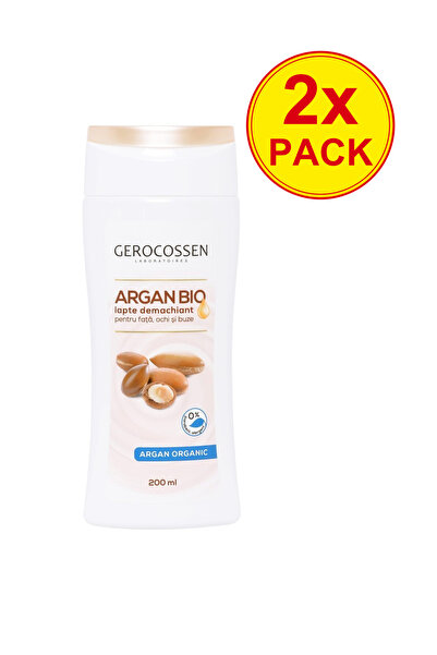 GEROCOSSEN Pachet de 2 Lapte Demachiant Bio cu Ulei de Argan pentru Față, Och...