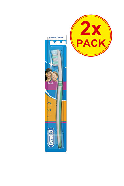 Oral-B 2x Pachet Periuță de dinți Effect Classic, 40, Mediu