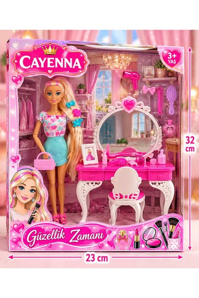 cayenna Meslekler Serisi 30 cm Hareketli Eklemli Oyuncak Bebek ve Zengin Aksesuar Seti