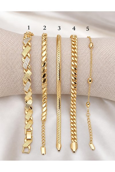 GOSEA Kadın 14K Gold Çelik Bileklik Zirkon Taşlı Halat Arpa Ezme Gurmet Balık...