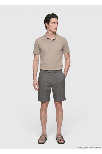 Ramsey Tricou bej uni, 100% bumbac