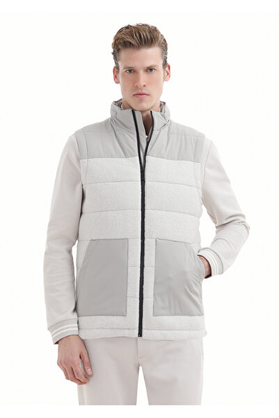 Ramsey Ecru Wool Blend Woven Sports Vest