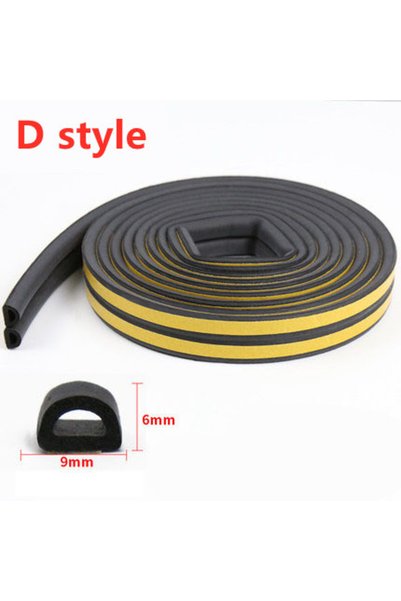 Choice13 5m Black-D 5-10M Door Window Sealing Strip Self Adhesive Sound Insul...