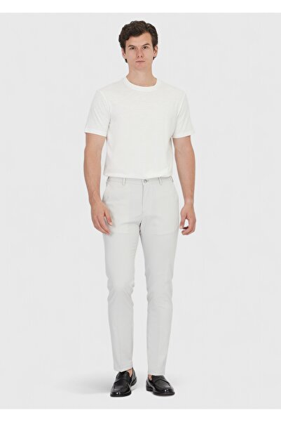 Ramsey Ανοιχτό γκρι ίσιο υφαντό παντελόνι Jogging Fit Casual