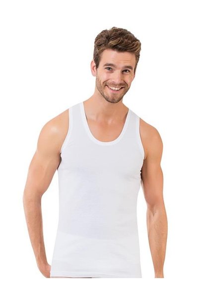 Öztaş 6 Men's White Cotton Undershirt - Öztaş A1001