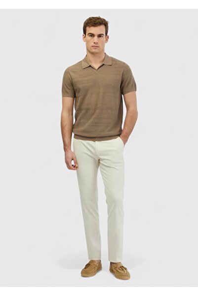Ramsey Πλεκτό με λαιμόκοψη Mink Polo Jacquard Λινό Μικτό