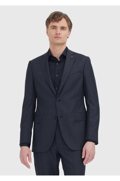Ramsey Siyah Düz Regular Fit %100 Yün Takım Elbise