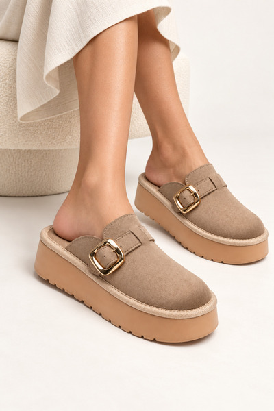 DYG STORE Mink Women's Thick Heeled Slippers