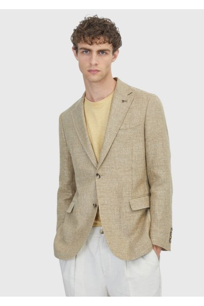 Ramsey Açık Sarı Shirt Shoulder Slim Fit Yün Karışımlı Ceket