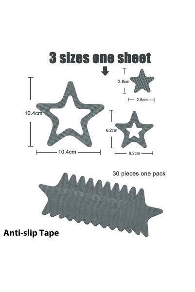 Choice1 Gray pentagram10pcs Shower Room Staircase Floor Shoe Sole Anti-slip T...