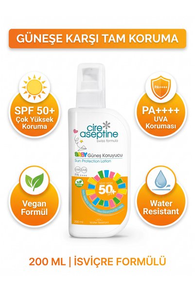 CIRE ASEPTINE Baby Sunscreen Lotion 50+Spf 200 ml