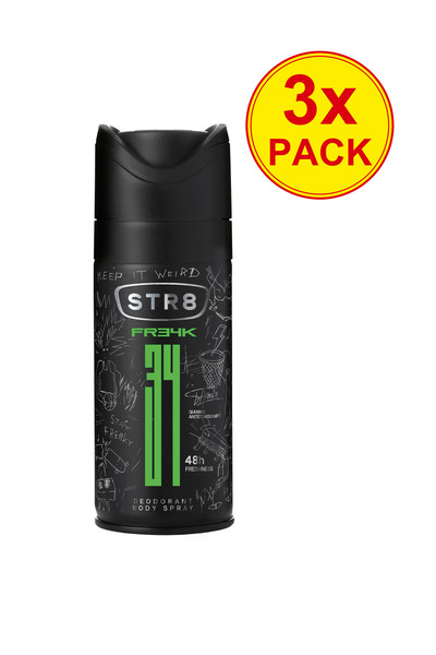 str8 Pachet 3x Deodorant spray FR34K bucăți, 150 ml
