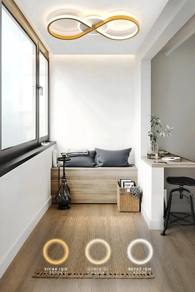 Elektroyou Belda Modern 3 Renk Ledli Mimari Tasarım Plafonyer Ledli Avize Led...