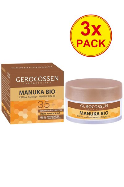 GEROCOSSEN 3x Πακέτο Βιολογική κρέμα Manuka για πρώτες ρυτίδες 35+, 50 ml