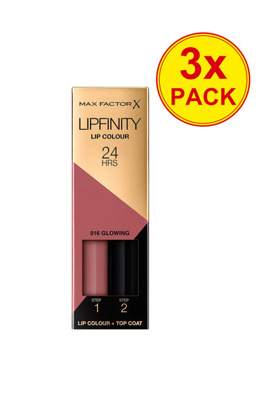 Max Factor 3x ΠΑΚΕΤΟ LIPFINITY σετ μακιγιάζ χειλιών # 016 λαμπερές αντανακλάσ...