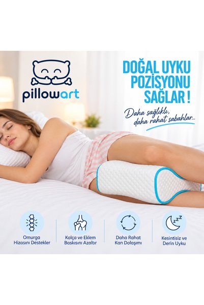 PİLLOWART Orthopedic Visco Leg Pillow – Ergonomic Knee Support and Side Sleeping Pillow