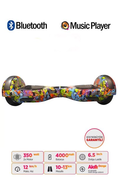 CityMate Elektrikli Kaykay Scooter Hoverboard 6.5 Inch Rüya Paranoyası Desenli Akıllı Dengeli -d22