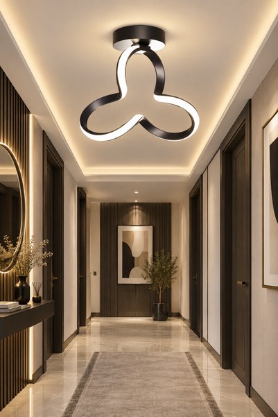 Elektroyou Clover Siyah Tekli Plafonyer Led Günışığı Ultra Ledli Salon Mutfak...