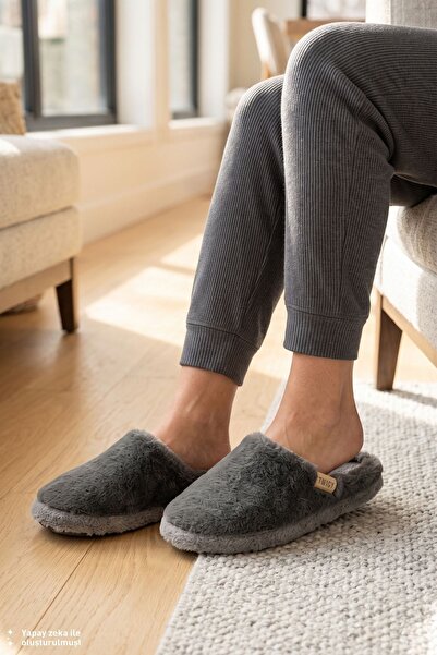 Twigy Nora Plush Women's House Slippers Dark Gray 37/41