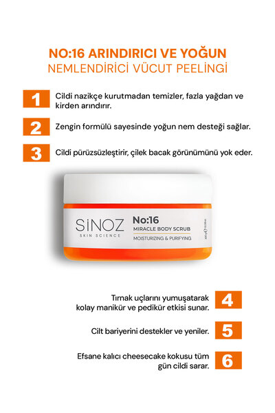 No:16 Yoğun Nemlendirici Besleyici ve Arındırıcı Vücut Peelingi 300 gr