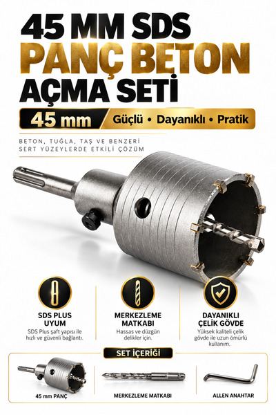 RUFTPRO 45 mm SDS Plus Panç Beton Açma Seti Tuğla ve Duvar Delme