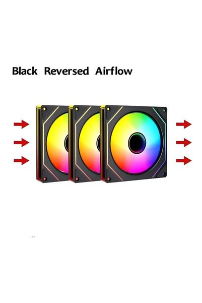 Choice1 مروحة تبريد هيكل الكمبيوتر A-RGB Other Reverse BK 3PCS LDP Power Trai...