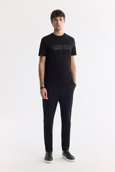 Avva Men's Black Classic Waist Cotton Slim Fit Chino Pants A51Y3078