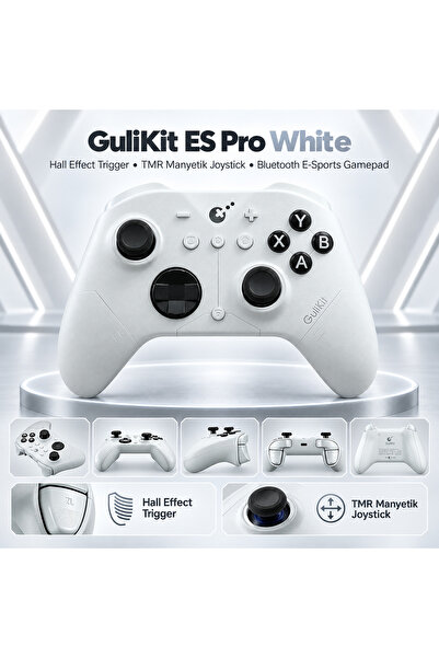 gulikit ES PRO White Hall Effect Trigger TMR Manyetik Joystick Bluetooth E-Sp...