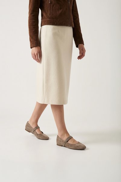Louis Cardy Chios Mink Suede Leather Women's Stoned Ballerinas