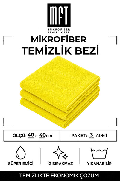 SİLVER HOME Pachet de 3 cârpe de curățare din microfibră 40x40 cm Galben Supe...