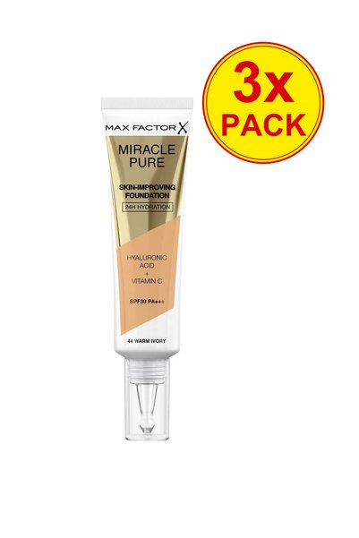 Max Factor 3x ΠΑΚΕΤΟ Φον ντε τεν Μιράκλ Πιουρ – 44 Ζεστό Ιβουάρ
