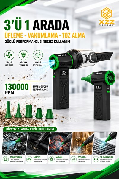 XZZ 2UUL Turbo Jet Fan 130000 RPM Yüksek Hızlı Güçlü Üfleyici Vakum Toz Alma ...