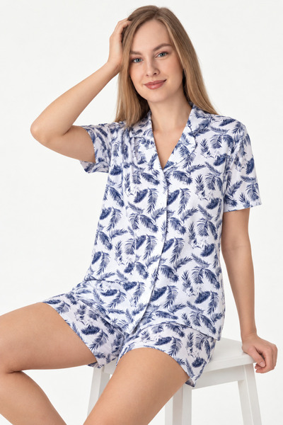 Cotpark Kadın %100 Pamuklu Kısa Kollu Şortlu Pijama Takımı 19123