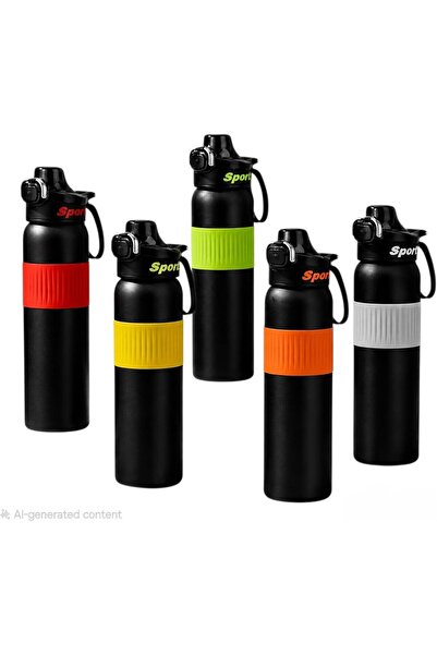 Generic Leak proof Stainless Steel Water Bottle with Straw, Lid & Handle,750M...